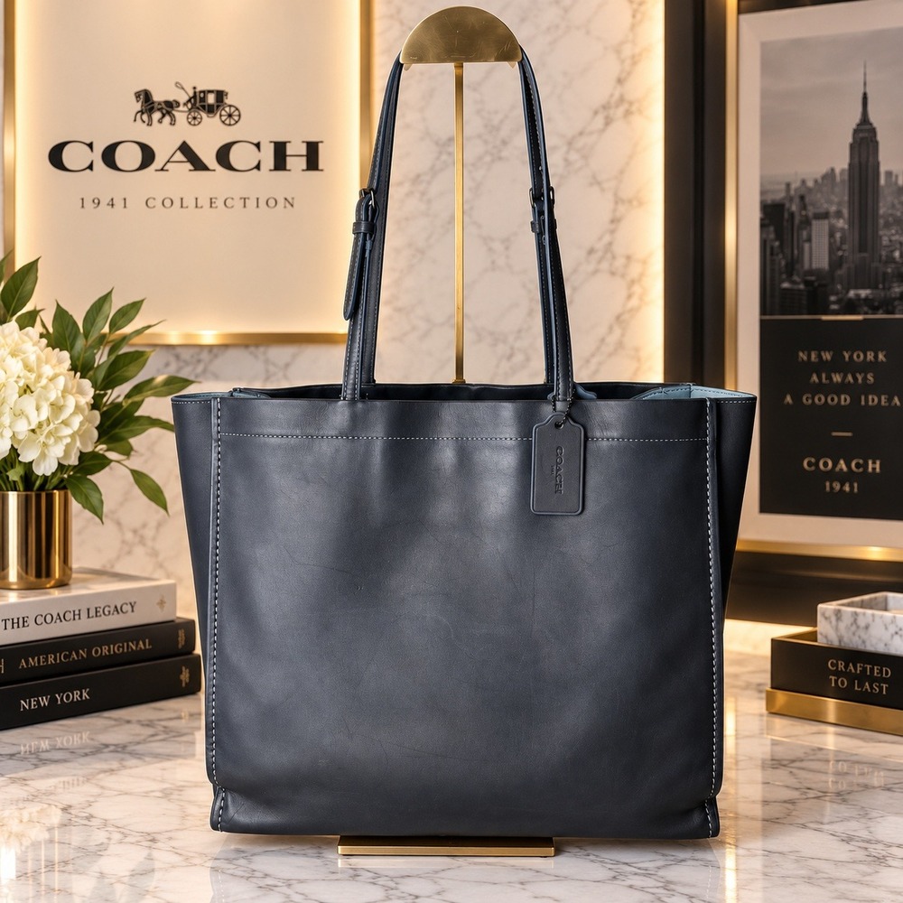 Coach 1941 Glovetanned Skinny Tote Bag Dark Gray Slate TT-20515